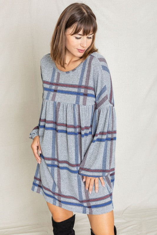 Stilla | Empire Talje Ballonærmet Mini Kjole