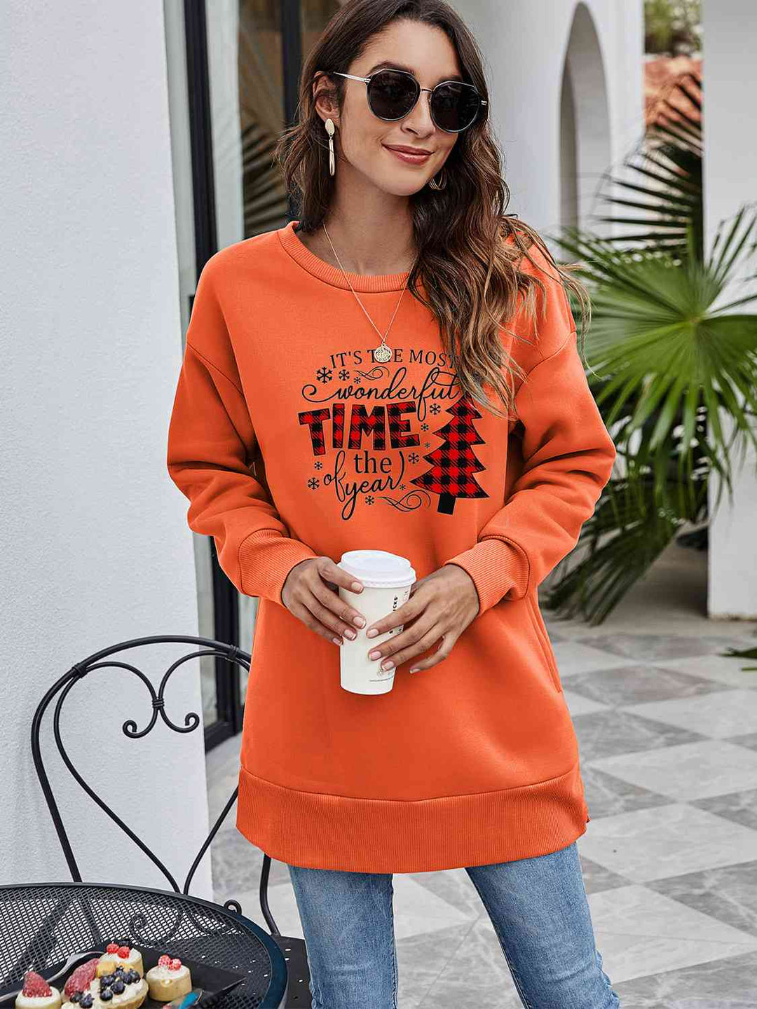 Stilla | Træ Grafik Drop Skulder Sweatshirt