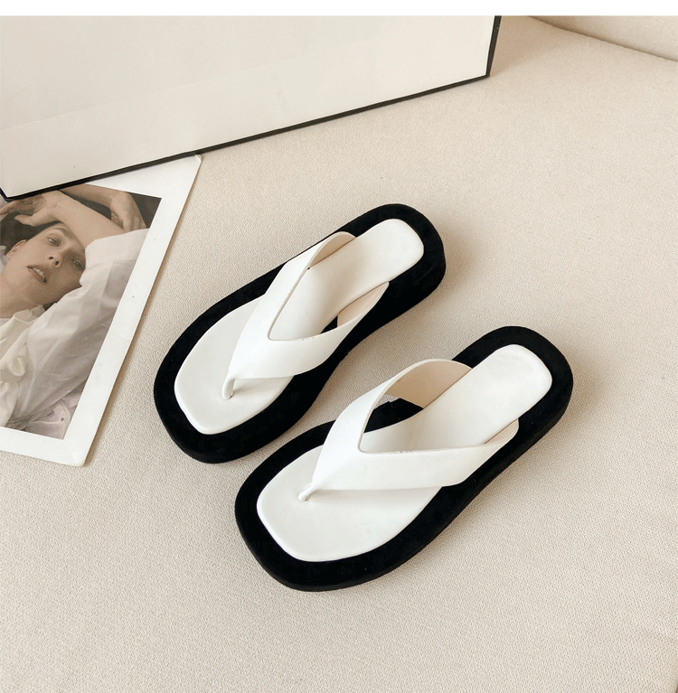 Dame Moderne Flip-Flops med Behageligt Plateau Skovae