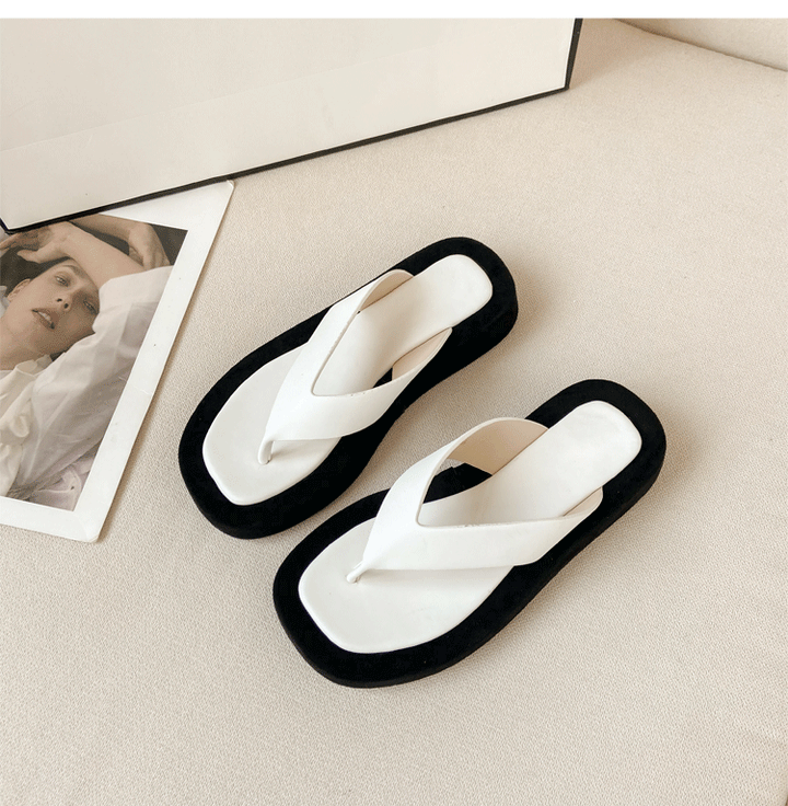 Dame Moderne Flip-Flops med Behageligt Plateau Skovae