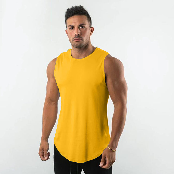 Herrer Åndbart Muscleshirt med Rundhalset Snit og Ergonomisk Snit Stilla