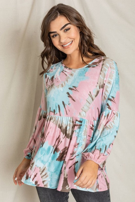 Stilla | Tie Dye Biskop Ærme Tunika