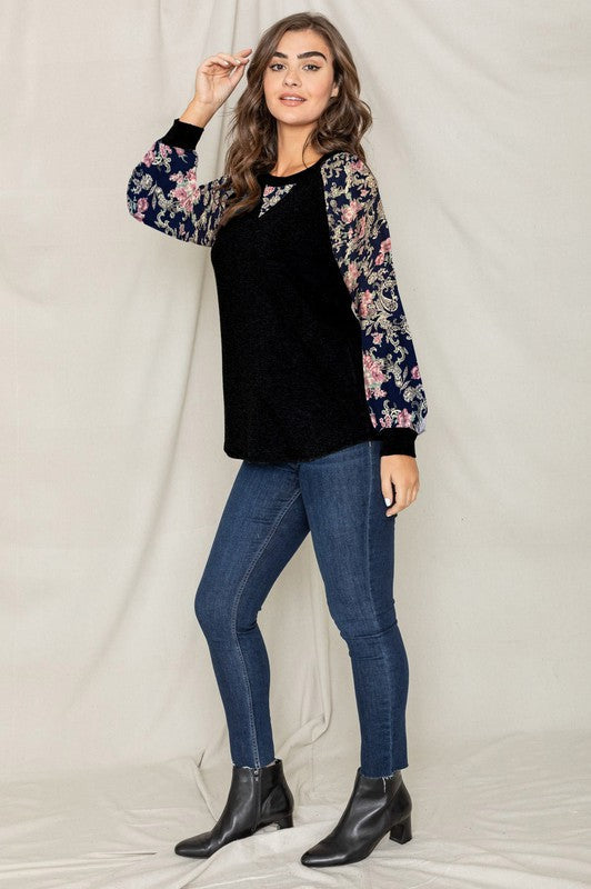 Stilla | Stich Floral Raglan Ærme