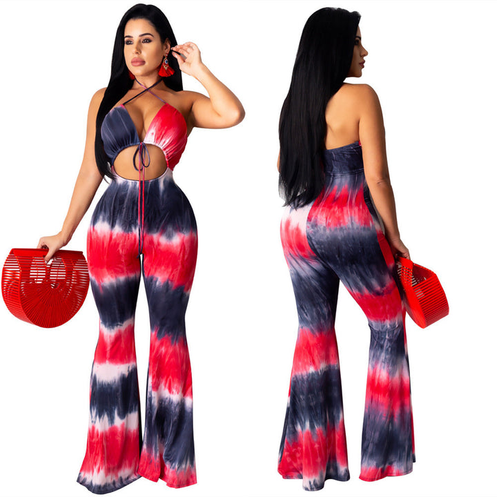 Dame Elegant Jumpsuit med dyb V-udskæring og Cut-Out-detaljer Stilla