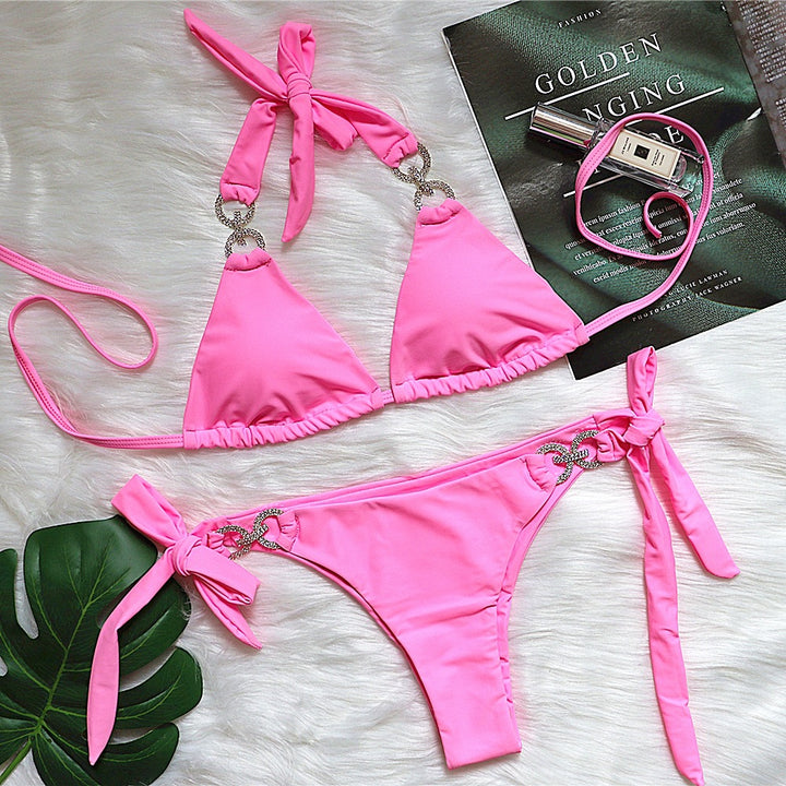 Dame Chic Knytte-Front Bikini Sæt Stilla
