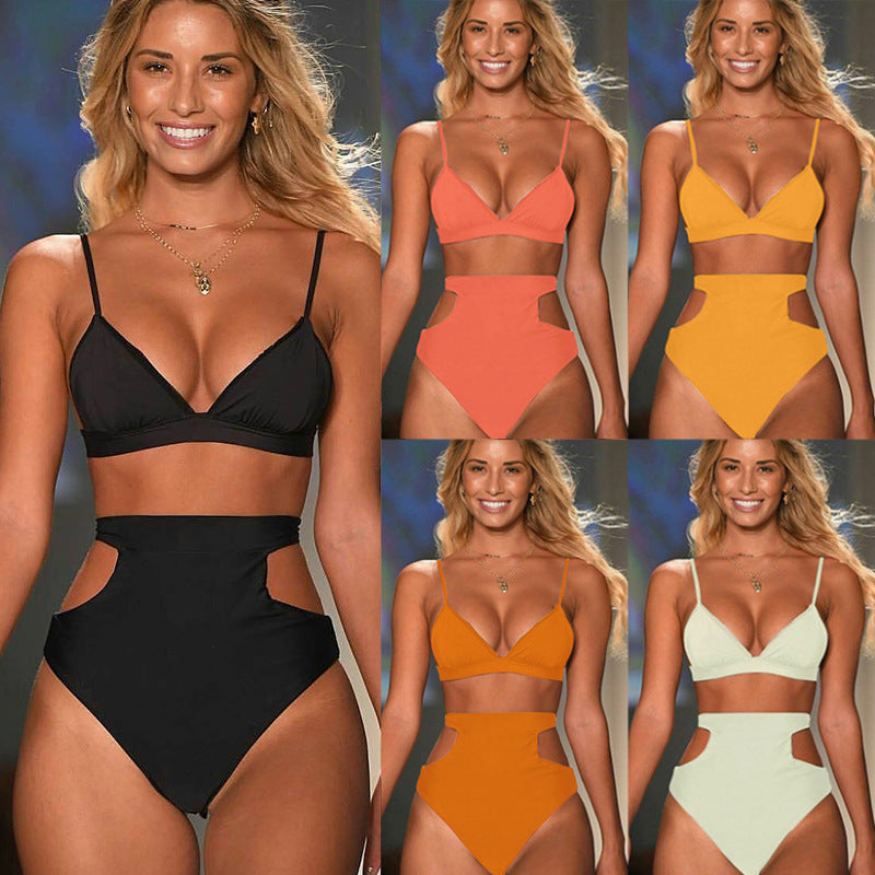 Dame bikini sæt med fashionable skæredetaljer og komfortable stropper Stilla