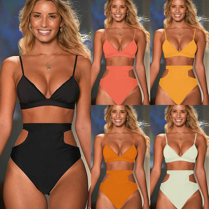 Dame bikini sæt med fashionable skæredetaljer og komfortable stropper Stilla