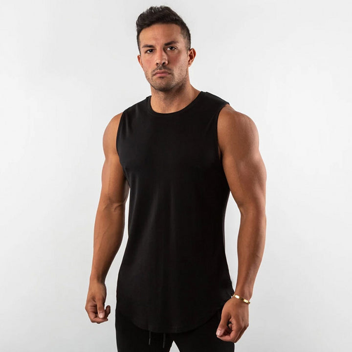 Herrer Åndbart Muscleshirt med Rundhalset Snit og Ergonomisk Snit Stilla