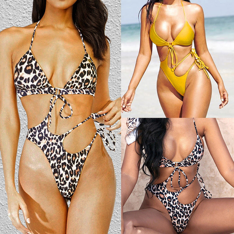Dame triangulær bikini med moderne cut-out og raffineret binding system Skovae