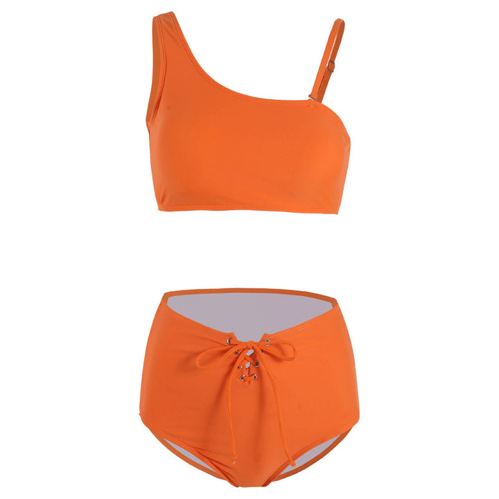 Dame Asymmetrisk En-Skulder Høj-Talje Bikini-Sæt Stilla