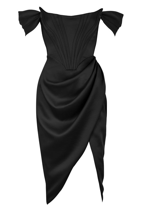Stilla | Off Shoulder Kjole Satin