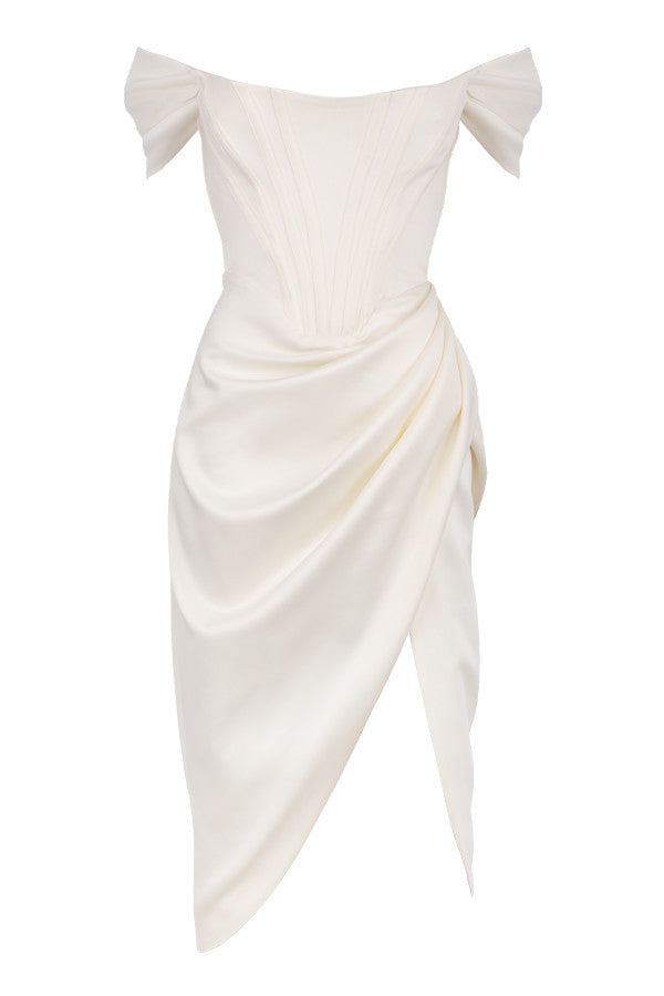 Stilla | Off Shoulder Kjole Satin