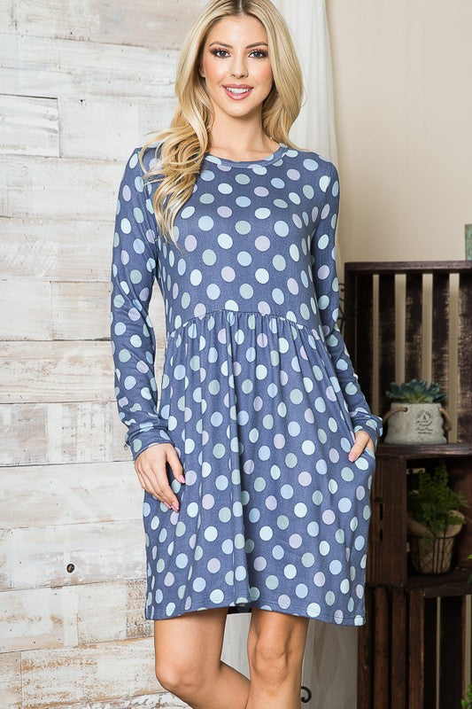 Stilla | Bag Polka Dot Kjole Med Lommer