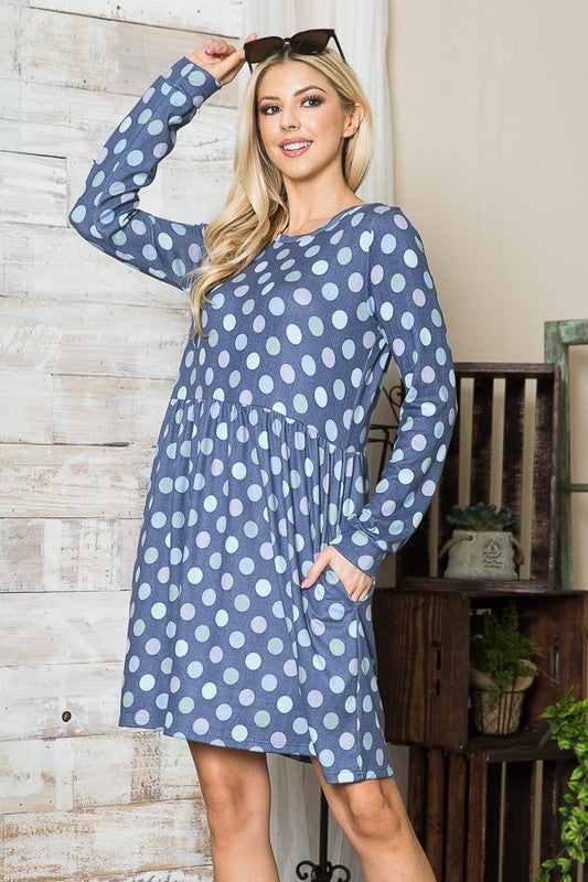 Stilla | Bag Polka Dot Kjole Med Lommer