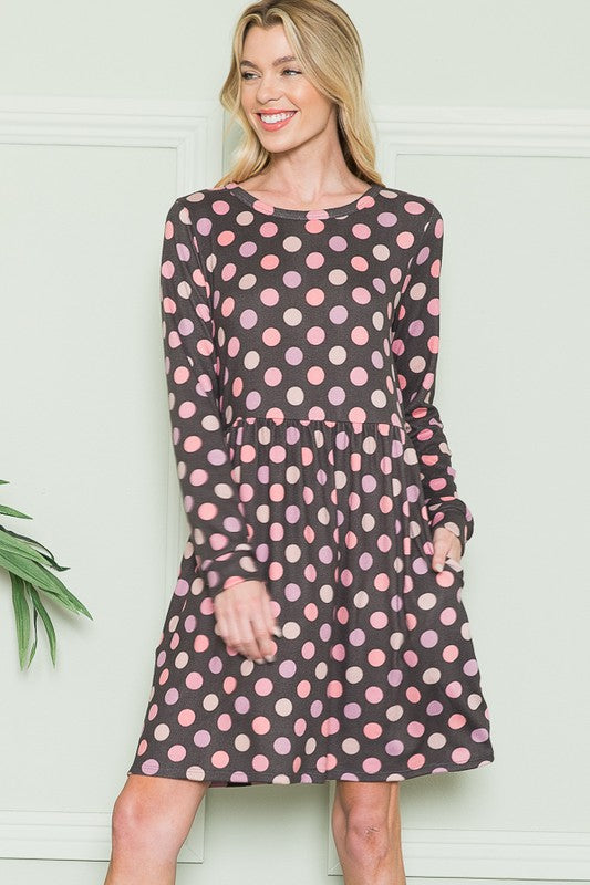 Stilla | Bag Polka Dot Kjole Med Lommer