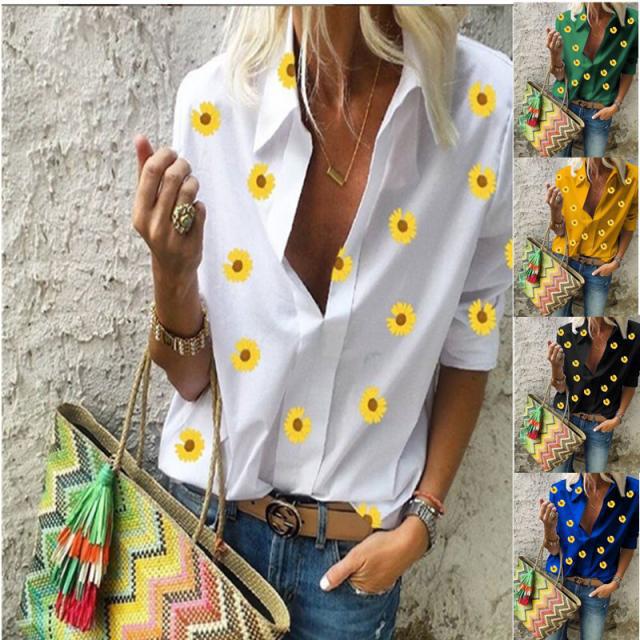 Kvinders moderne designet bluse med blomster mønster Stilla