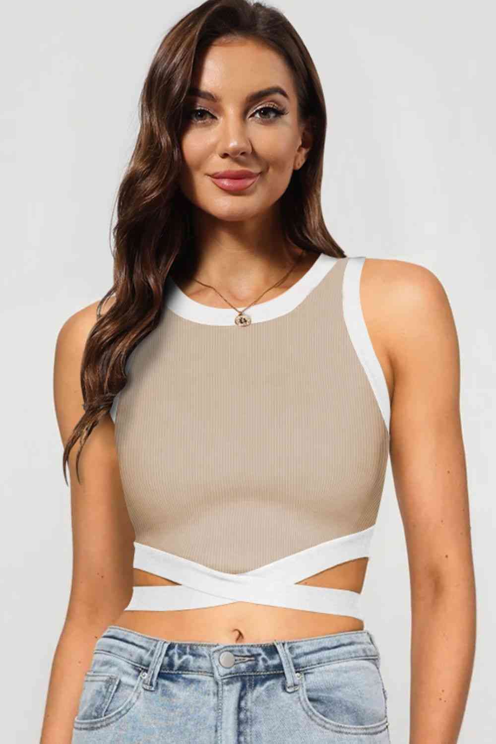 Stilla | Tie Back Rund Hals Tank