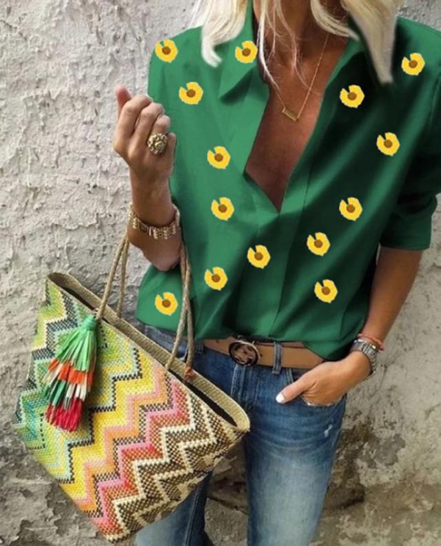 Kvinders moderne designet bluse med blomster mønster Stilla