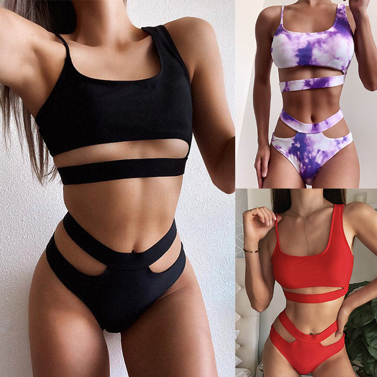 Dame Cut-Out Bikini-Sæt med modige accenter Skovae