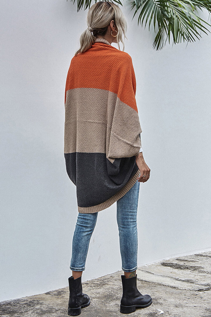 Stilla | Boho farveblok cardigan med vide ærmer