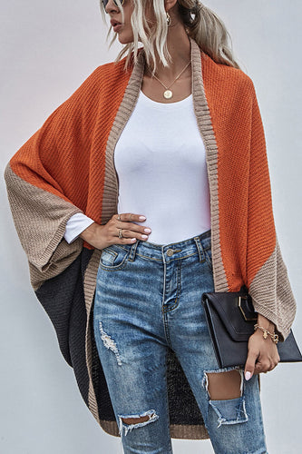 Stilla | Boho farveblok cardigan med vide ærmer