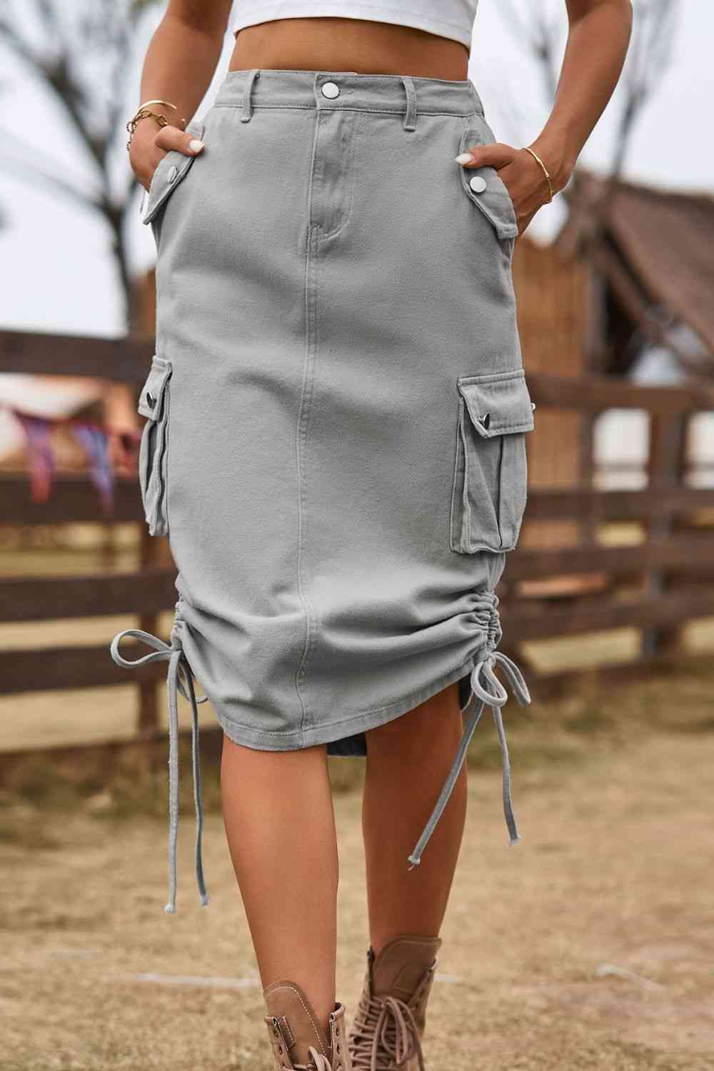 Stilla | Denim Cargo Skirt