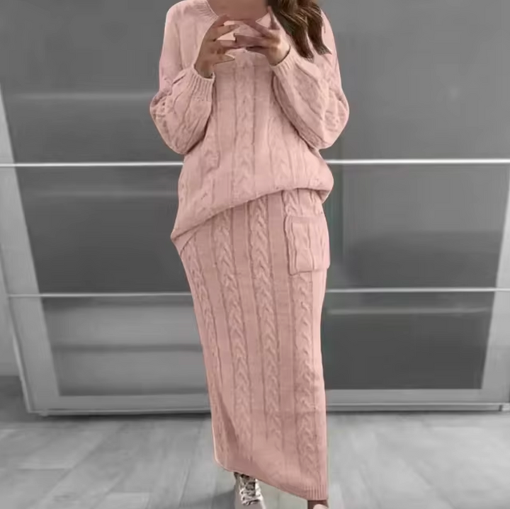 Stilla | Elegant Sæt Bestående Af En Strikpullover og En Nederdel
