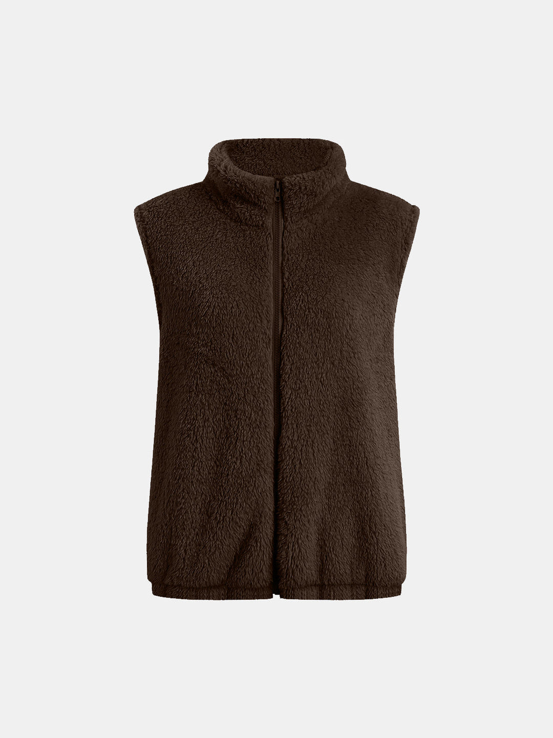 Stilla | Plush Vest Kapotte med Lynlås og Store Lommer