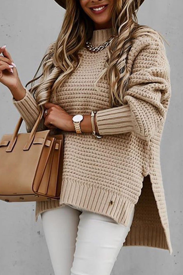 Stilla | Fashion Street Pullover Med Rund halsudskæring Ensfarvet Med Slids