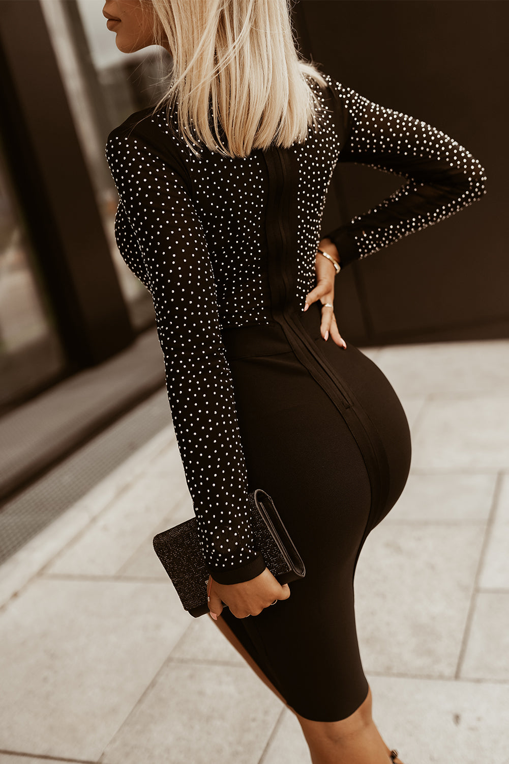 Stilla | Mock Neck Langærmet Kjole