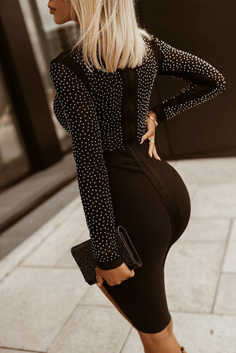 Stilla | Mock Neck Langærmet Kjole