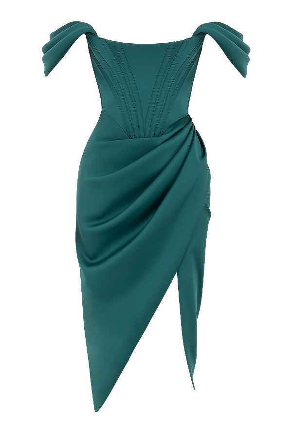 Stilla | Off Shoulder Kjole Satin