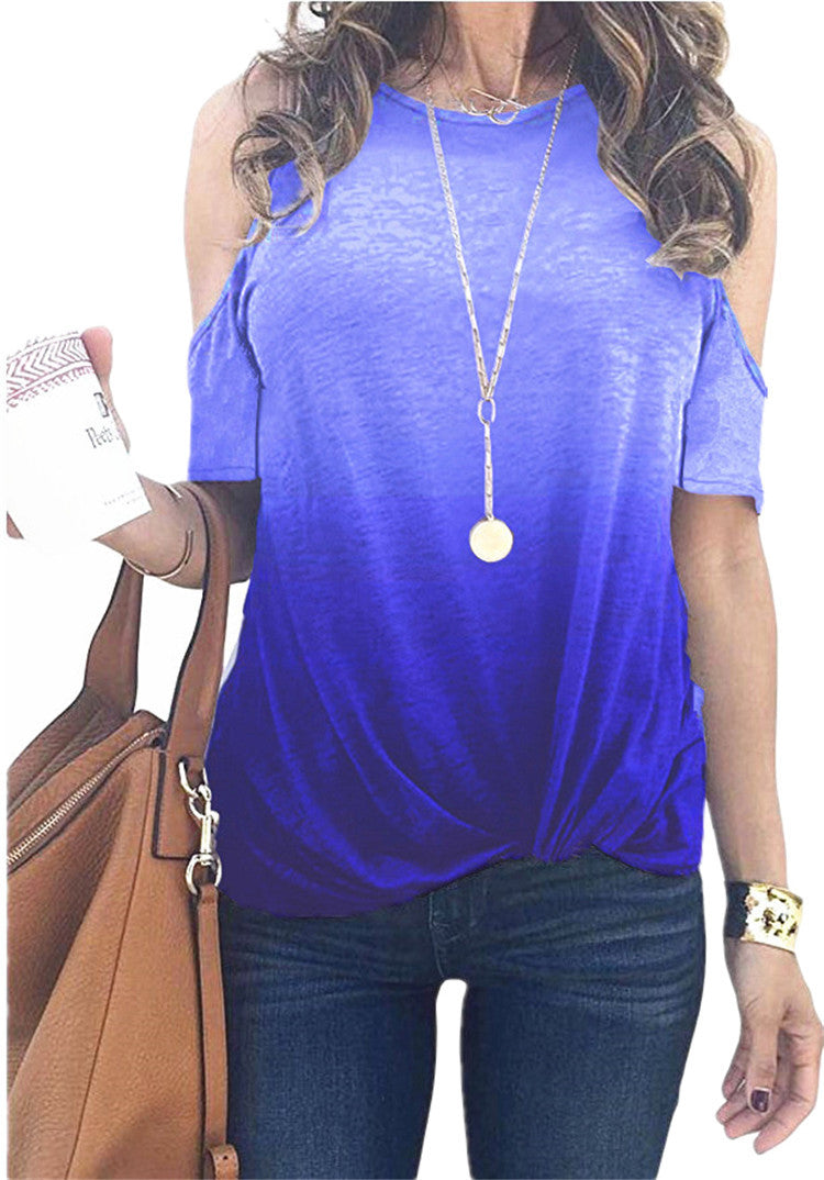 Damer mode top med asymmetrisk snit og off-shoulder design Stilla