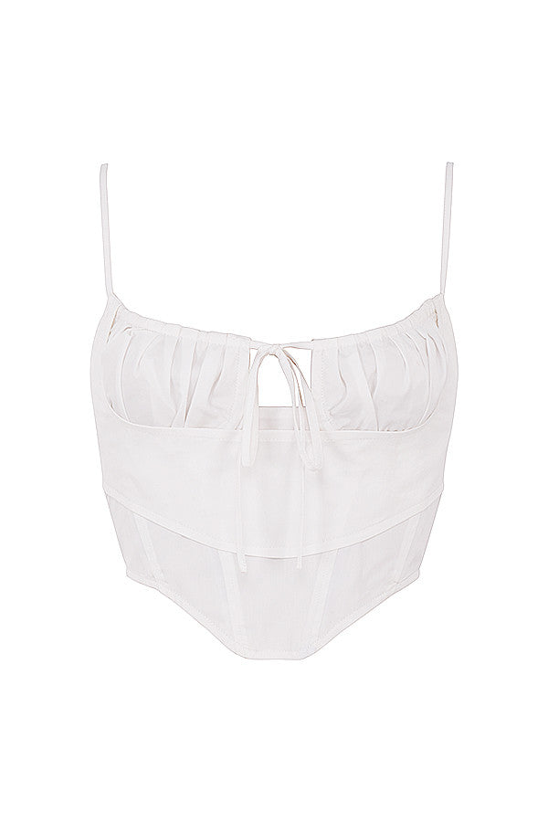 Stilla | Hvidt Cropped Poplin Korset