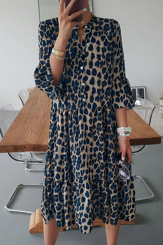 Stilla | Elegant Leopard Split Joint Kjole