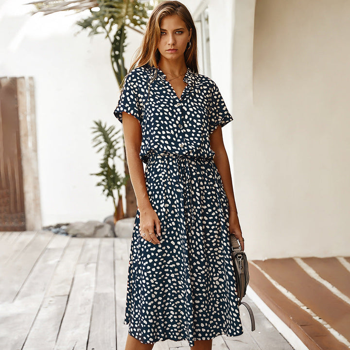 Stilla | Kvinders Chiffon Prikker Print Kjole