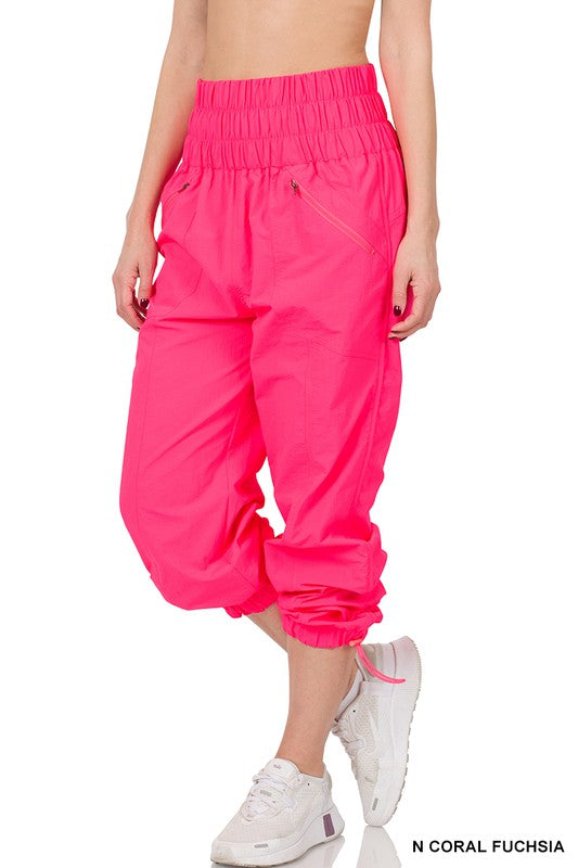 Stilla | Smocked Høj Talje Jogger Bukser