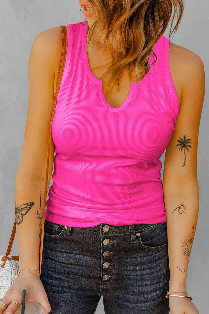 Stilla | Nakke Ribbet Tanktop