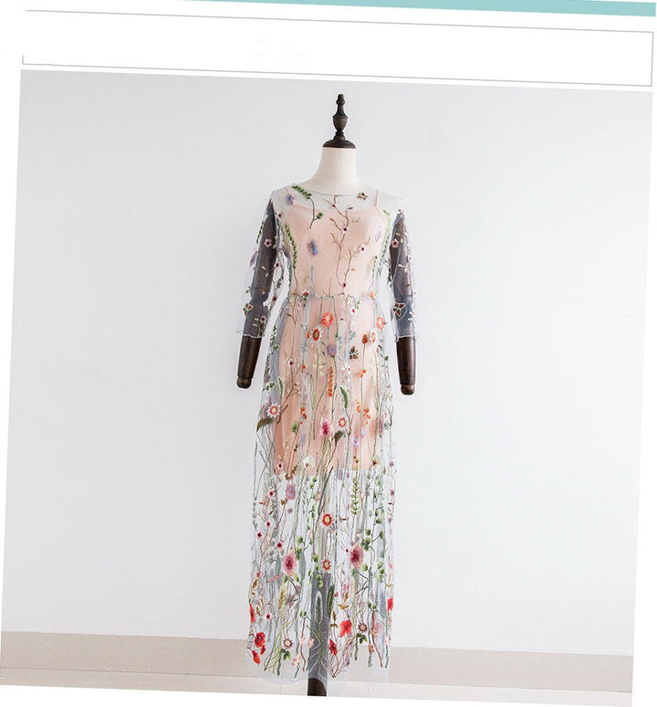 Stilla | Boho Floral Mesh Kjole Sæt