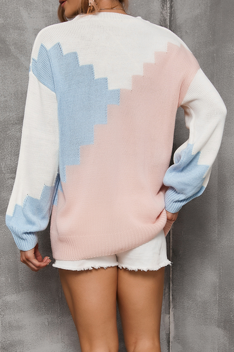 Stilla | Casual Rundhalset Sweatshirt Med Kontrastfarvet Farveklat
