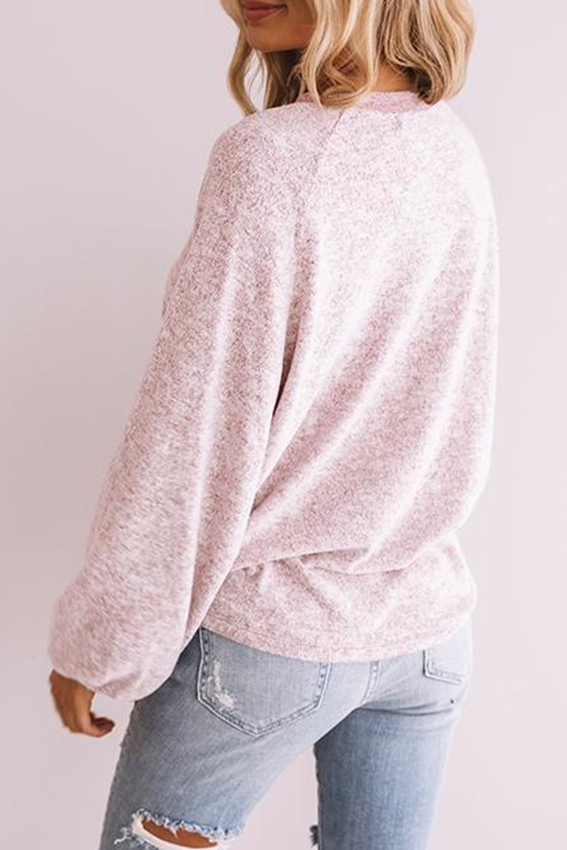 Stilla | Casual Toppe Med Patchwork-sløjfe Og Kontrastfarvet Rundhalset Ausschnitt