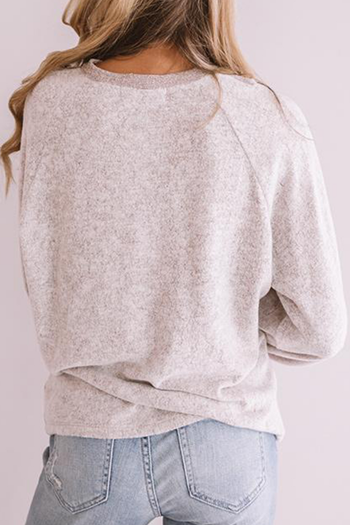 Stilla | Casual Toppe Med Patchwork-sløjfe Og Kontrastfarvet Rundhalset Ausschnitt