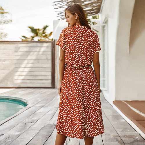 Stilla | Kvinders Chiffon Prikker Print Kjole