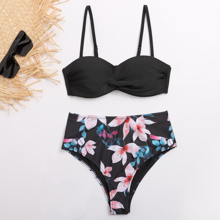 Dame Bikini-sæt med elegant bustier-overdel og højtaljede underdele Skovae