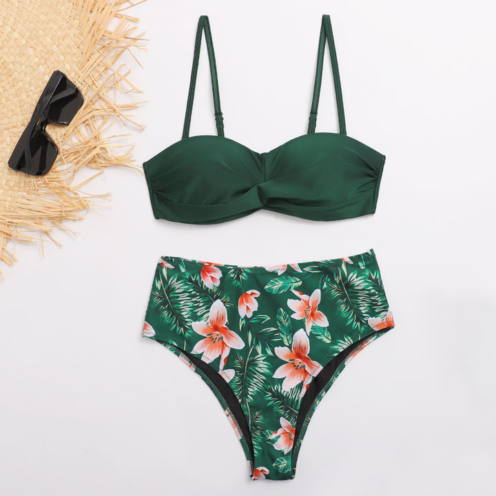 Dame Bikini-sæt med elegant bustier-overdel og højtaljede underdele Skovae