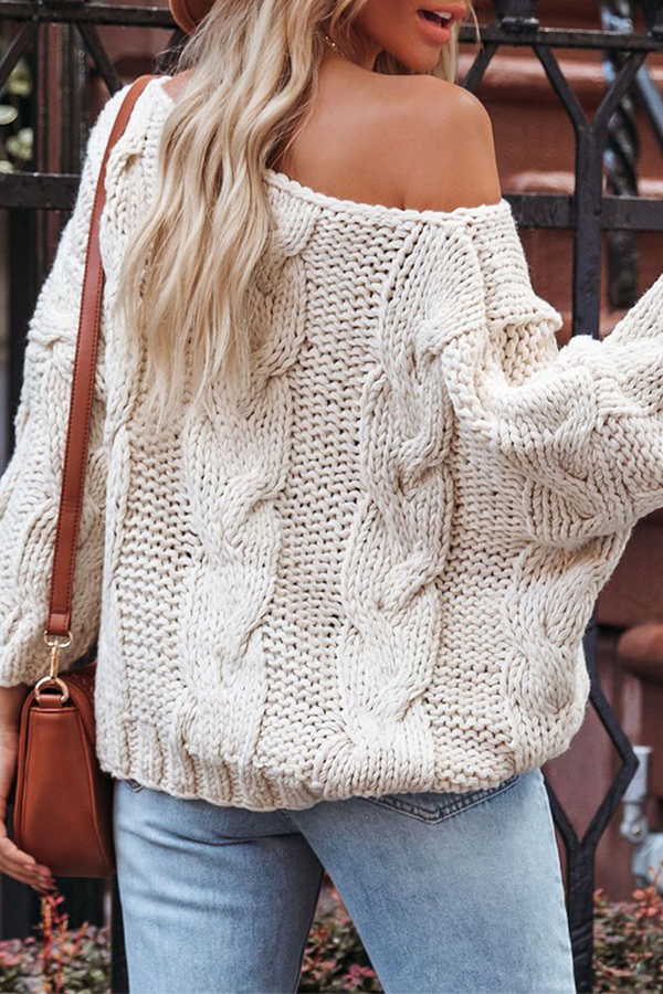 Stilla | Basic Løs Pullover I Ensfarvet Patchwork Med Skulderfri Top