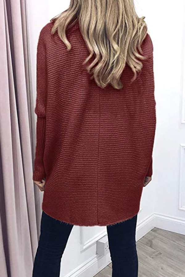 Stilla | Afslappet Solid Split Joint Basic Turtleneck Top Trøje