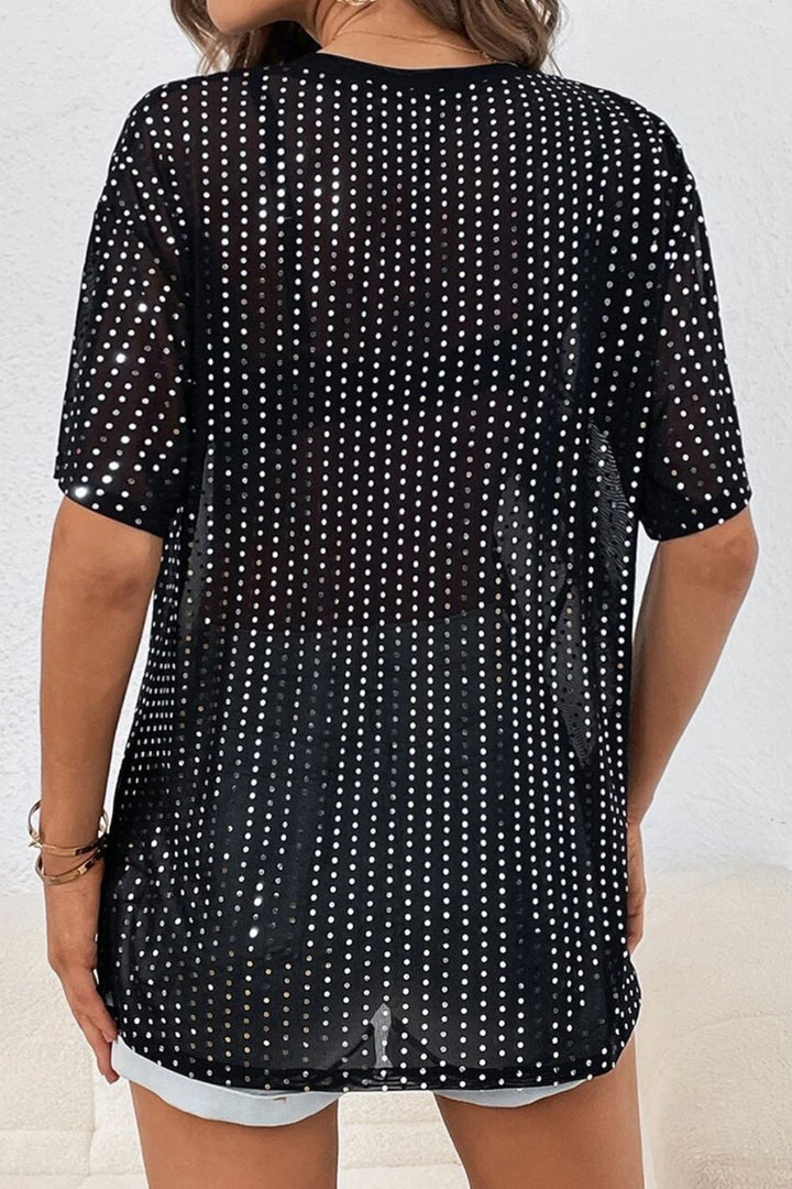 Stilla | Dot Rund Hals Halv Ærme T-Shirt