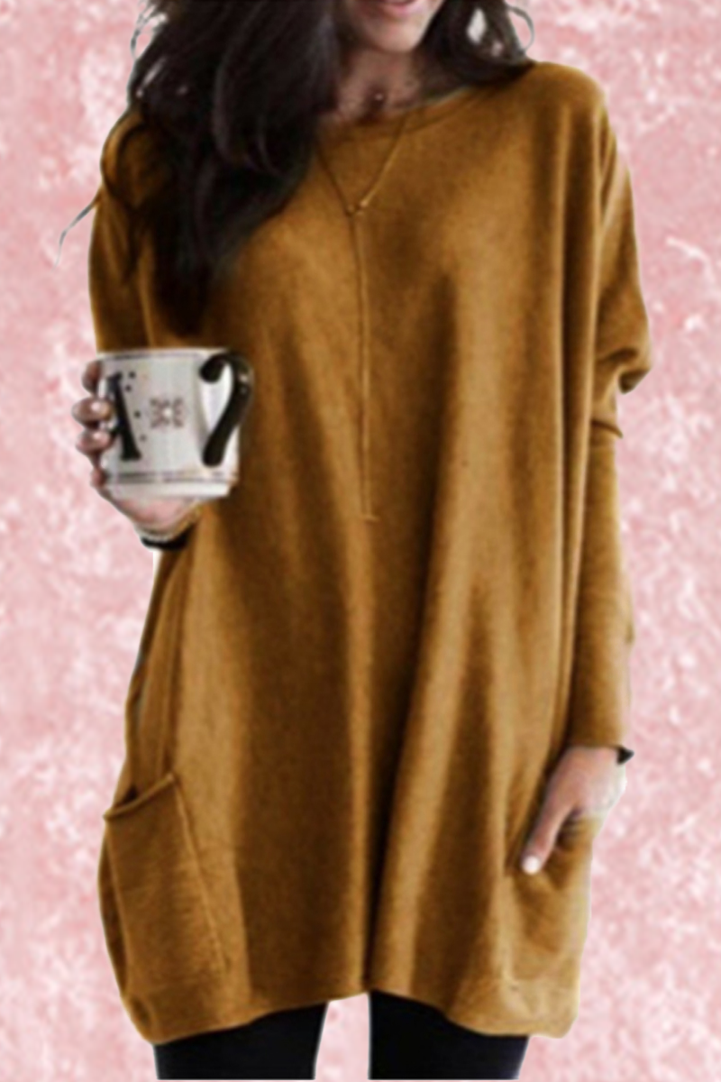 Stilla | Fashionable Solid Color Round Neck Tops