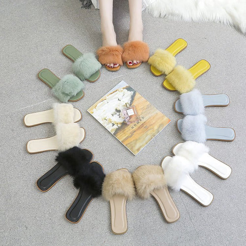 Dame pantoletten med luksuriøs kunstpels og komfortabel sål Stilla